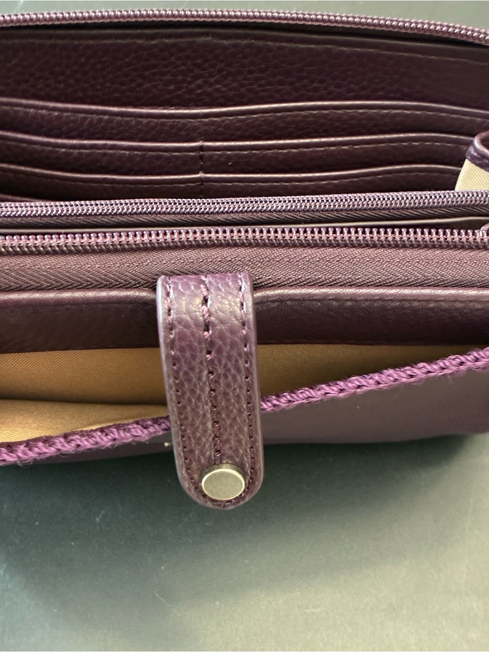 The Sak Iris Crossbody Wallet Wristlet Clutch Cellphone Purse Leather Purple - Picture 8 of 15